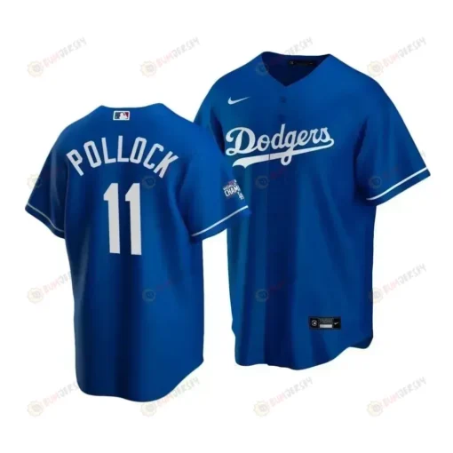 Men's Los Angeles Dodgers A.j. Pollock 11 2020 World Series Champions Royal Alternate Jersey