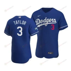Men's Los Angeles Dodgers Chris Taylor 3 2020 World Series Champions Alternate Jersey Royal