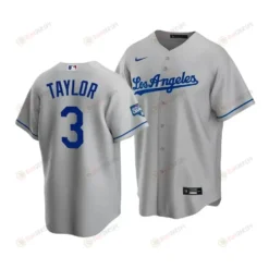 Men's Los Angeles Dodgers Chris Taylor 3 2020 World Series Champions Gray Road Jersey