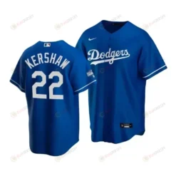 Men's Los Angeles Dodgers Clayton Kershaw 22 2020 World Series Champions Royal Alternate Jersey