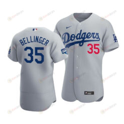 Men's Los Angeles Dodgers Cody Bellinger 35 2020 World Series Champions Alternate Jersey Gray