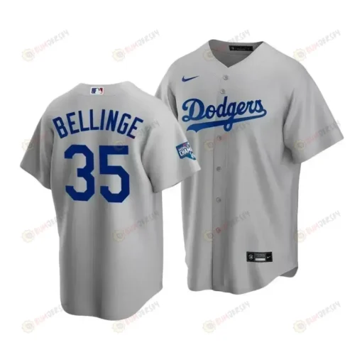 Men's Los Angeles Dodgers Cody Bellinger 35 2020 World Series Champions Gray Alternate Jersey