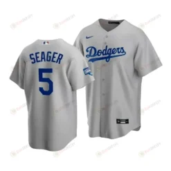 Men's Los Angeles Dodgers Corey Seager 5 2020 World Series Champions Gray Alternate Jersey