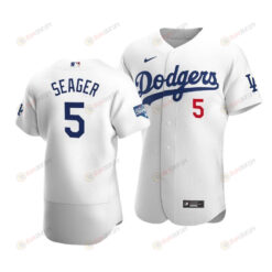 Men's Los Angeles Dodgers Corey Seager 5 2020 World Series Champions Home Jersey White