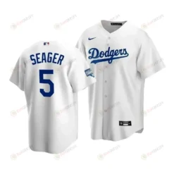 Men's Los Angeles Dodgers Corey Seager 5 2020 World Series Champions White Home Jersey
