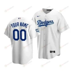 Men's Los Angeles Dodgers Custom 00 2020 World Series Champions White Home Jersey