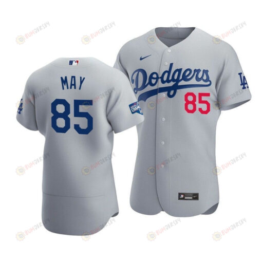 Men's Los Angeles Dodgers Dustin May 85 2020 World Series Champions Alternate Jersey Gray