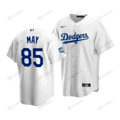 Men's Los Angeles Dodgers Dustin May 85 2020 World Series Champions White Home Jersey
