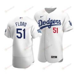 Men's Los Angeles Dodgers Dylan Floro 51 2020 World Series Champions Home Jersey White