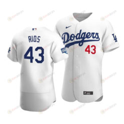 Men's Los Angeles Dodgers Edwin Rios 43 2020 World Series Champions Home Jersey White