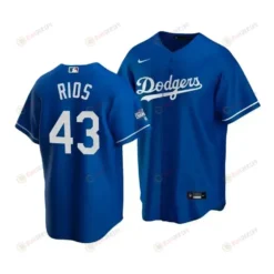 Men's Los Angeles Dodgers Edwin Rios 43 2020 World Series Champions Royal Alternate Jersey
