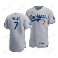 Men's Los Angeles Dodgers Julio Urias 7 2020 World Series Champions Alternate Jersey Gray