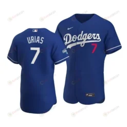 Men's Los Angeles Dodgers Julio Urias 7 2020 World Series Champions Alternate Jersey Royal