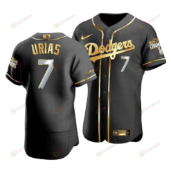 Men's Los Angeles Dodgers Julio Urias 7 2020 World Series Champions Golden Jersey Black