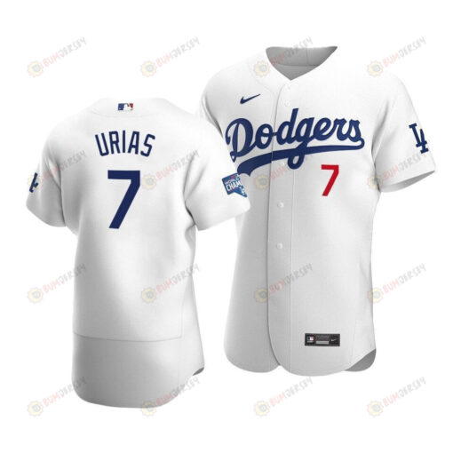 Men's Los Angeles Dodgers Julio Urias 7 2020 World Series Champions Home Jersey White