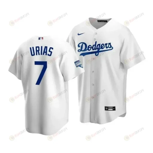 Men's Los Angeles Dodgers Julio Urias 7 2020 World Series Champions White Home Jersey
