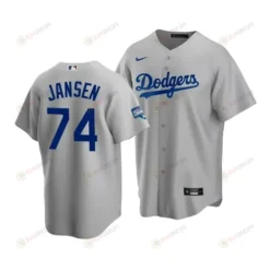 Men's Los Angeles Dodgers Kenley Jansen 74 2020 World Series Champions Gray Alternate Jersey