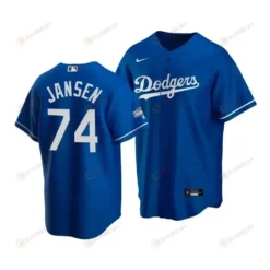 Men's Los Angeles Dodgers Kenley Jansen 74 2020 World Series Champions Royal Alternate Jersey