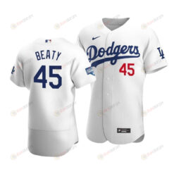 Men's Los Angeles Dodgers Matt Beaty 45 2020 World Series Champions Home Jersey White