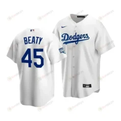 Men's Los Angeles Dodgers Matt Beaty 45 2020 World Series Champions White Home Jersey