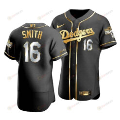 Men's Los Angeles Dodgers Will Smith 16 2020 World Series Champions Golden Jersey Black