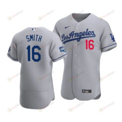 Men's Los Angeles Dodgers Will Smith 16 2020 World Series Champions Road Jersey Gray
