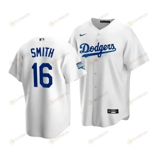 Men's Los Angeles Dodgers Will Smith 16 2020 World Series Champions White Home Jersey