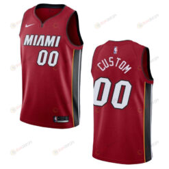 Men's Miami Heat 00 Custom Statement Swingman Jersey - Red