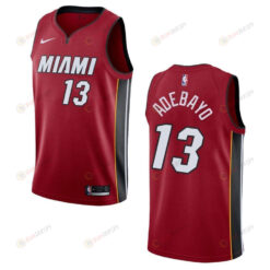 Men's Miami Heat 13 Bam Adebayo Statement Swingman Jersey - Red