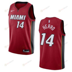 Men's Miami Heat 14 Tyler Herro Statement Swingman Jersey - Red