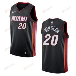 Men's Miami Heat 20 Justise Winslow Icon Swingman Jersey - Black