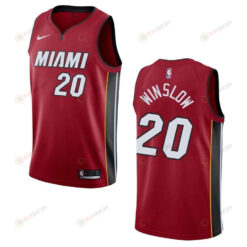 Men's Miami Heat 20 Justise Winslow Statement Swingman Jersey - Red