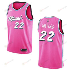 Men's Miami Heat 22 Jimmy Butler Earned Swingman Jersey - Pink