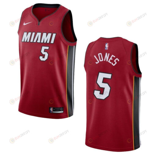 Men's Miami Heat 5 Derrick Jones Statement Swingman Jersey - Red