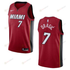 Men's Miami Heat 7 Goran Dragic Statement Swingman Jersey - Red