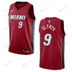 Men's Miami Heat 9 Kelly Olynyk Statement Swingman Jersey - Red