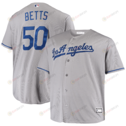 Men's Mookie Betts Gray Los Angeles Dodgers Big & Tall Player Jersey Jersey