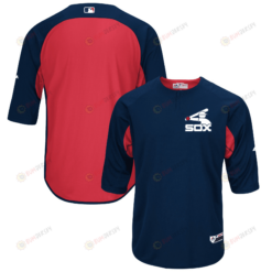Men's Navy/Red Chicago White Sox Collection On-Field 3/4-Sleeve Batting Practice Jersey Jersey