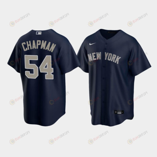Men's New York Yankees Aroldis Chapman 54 Alternate Navy Jersey Jersey