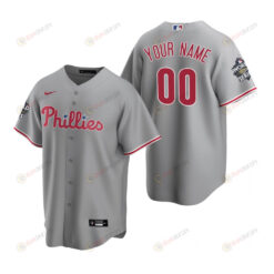 Men's Philadelphia Phillies Custom 00 Gray 2022-23 World Series Jersey