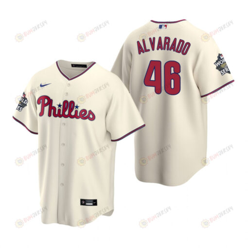 Men's Philadelphia Phillies Jose Alvarado 46 Cream 2022-23 World Series Jersey