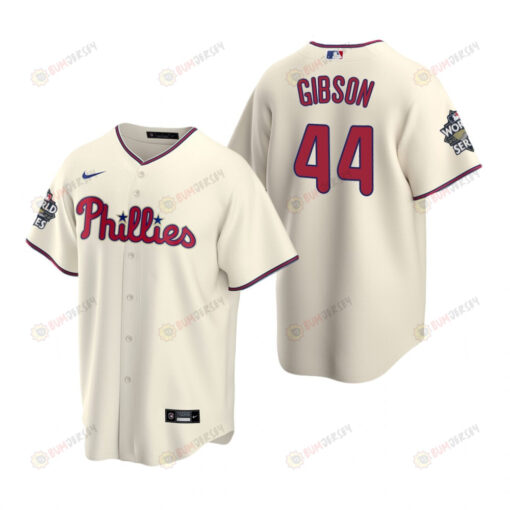 Men's Philadelphia Phillies Kyle Gibson 44 Cream 2022-23 World Series Jersey