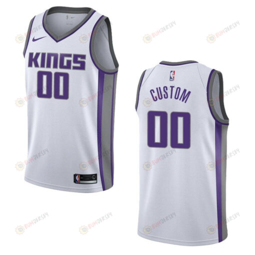 Men's Sacramento Kings 00 Custom Association Swingman Jersey - White