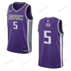 Men's Sacramento Kings 5 De'aaron Fox Icon Swingman Jersey - Purple