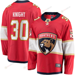 Men's Spencer Knight Red Florida Panthers 2017/18 Home Breakaway Jersey Jersey