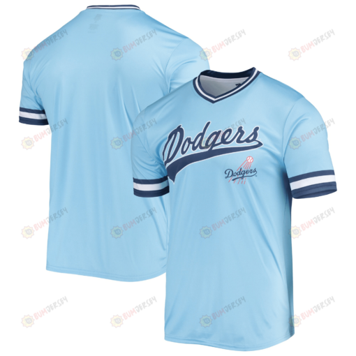 Men's Stitches Blue/Royal Los Angeles Dodgers Cooperstown Collection V-Neck Team Color Jersey Jersey