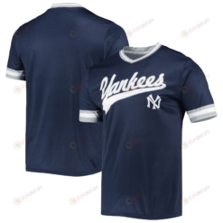 Men's Stitches Navy/Gray New York Yankees Cooperstown Collection V-Neck Team Color Jersey Jersey