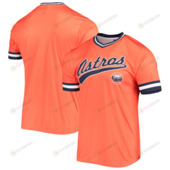 Men's Stitches Orange/Navy Houston Astros Cooperstown Collection V-Neck Team Color Jersey Jersey