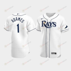 Men's Tampa Bay Rays 1 Willy Adames White Home Jersey Jersey