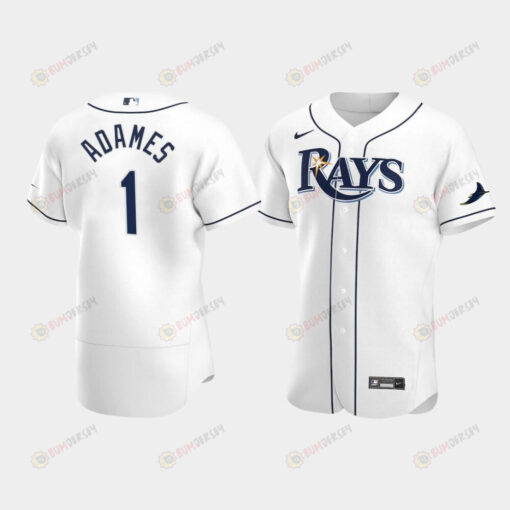 Men's Tampa Bay Rays 1 Willy Adames White Home Jersey Jersey